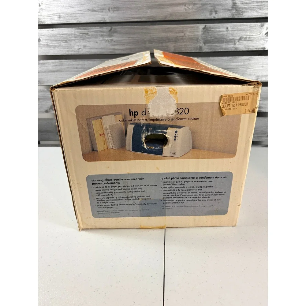 HP Deskjet 3820 Color Inkjet Printer Vintage New Open Box USB Parallel ALL PARTS